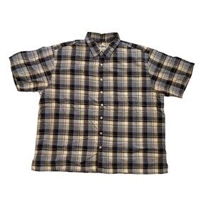 Old Navy Casual Shirt Men's XXL Plaid Button Up Short Sleeve 100% Cotton